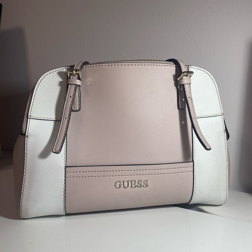 Guess bag pink and white shoulder bag